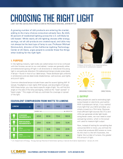 choosing the right light - California Lighting Technology Center