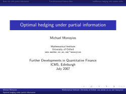 Optimal hedging under partial information