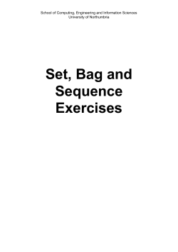Set, Bag and Sequence Exercises