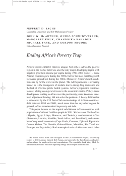 Ending Africa`s Poverty Trap