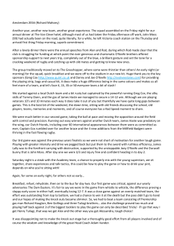 Amsterdam 2016 (Richard Mahony) Another year, another new team