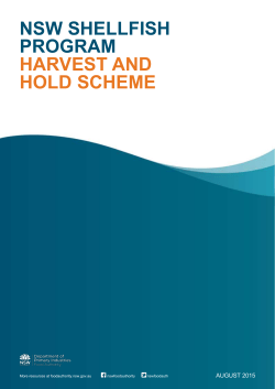 NSW Shellfish Program Harvest and Hold Scheme