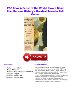 PDF Book A Sense of the World: How a Blind Man