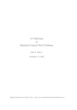 A Collection of Optimal Control Test Problems