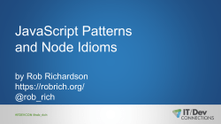 JavaScript Patterns and Node Idioms