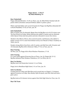 Pingry Sports – 1/30/17 By Ethan Malzberg `19 Boys` Basketball