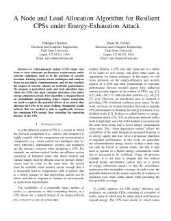 A Node Allocation Algorithm for Resilient CPSs Under