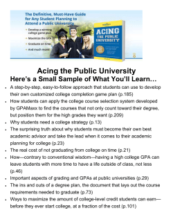 Acing the Public University - FREE copy