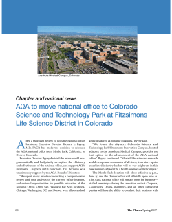 A&Omega;A to move national office to Colorado Science and Technology
