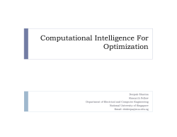 Computational Intelligence For Optimization