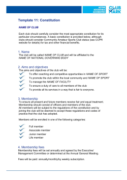 Clubmark Template Constitution