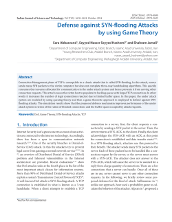 Defense against SYN-flooding Attacks by using Game Theory