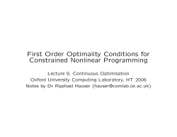 First Order Optimality Conditions for Constrained Nonlinear