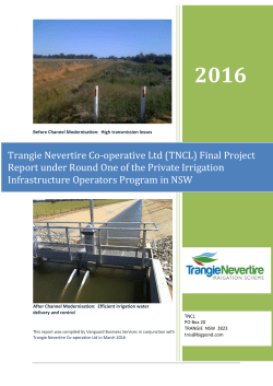 Trangie Nevertire Co-operative Ltd (TNCL) Final Project Report
