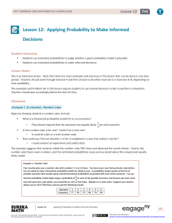 Lesson 12: Applying Probability to Make Informed