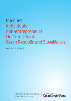 Price list Individuals non-entrepreneurs UniCredit Bank Czech
