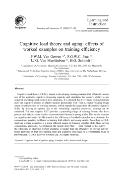 Cognitive load theory and aging: effects of worked examples on