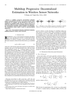 Multi-hop progressive decentralized estimation in wireless sensor