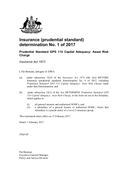 Prudential Standard - Australian Prudential Regulation Authority