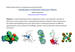 Introduction to Electronic Structure Theory