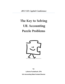 The Key to Solving UIL Accounting Puzzle Problems
