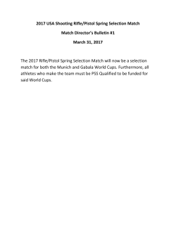 Match Director`s Bulletin #1