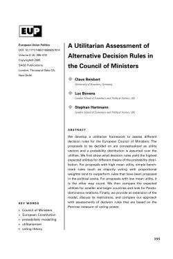 A Utilitarian Assessment of Alternative Decision Rules in the Council