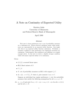 A Note on Continuity of Expected Utility
