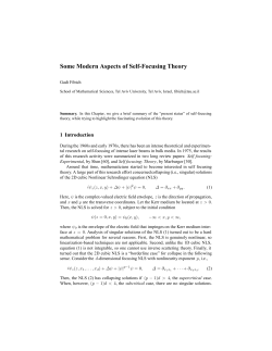 Some Modern Aspects of Self-Focusing Theory