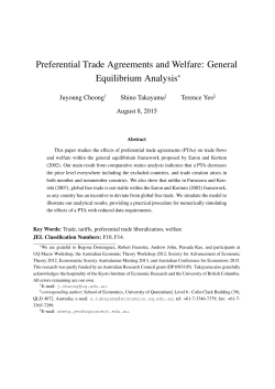 Preferential Trade Agreements and Welfare: General Equilibrium