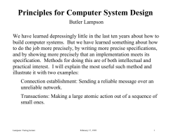 Principles for - Butler W. Lampson