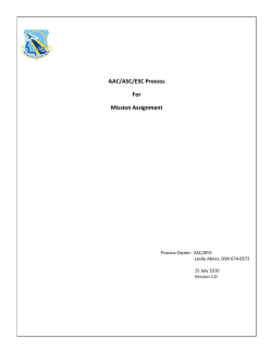 AAC/ASC/ESC Cross-Product Center Process Mission Assignment