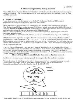 6. Effective computability: Turing machines