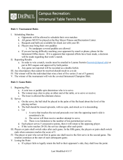 Table Tennis - DePaul University Resources