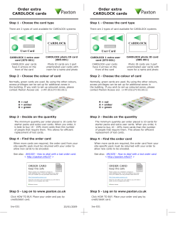 INSTRUCTION - Order extra CARDLOCK cards