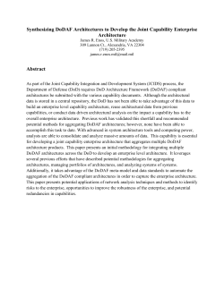 Synthesizing DoDAF Architectures to Develop the Joint Capability