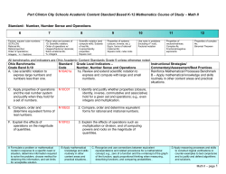 Port Clinton City Schools Academic Content Standard Based K