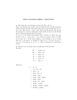 M3P14 EXAMPLE SHEET 1 SOLUTIONS 1a. Show that for a, b, d