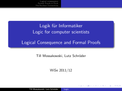 Logik f&uuml;r Informatiker Logic for computer - FB3