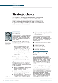 Strategic choice