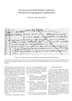 25 years proof of the Kneser conjecture The advent of