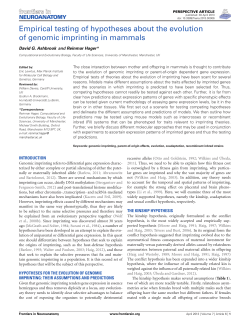 Empirical testing of hypotheses about the evolution