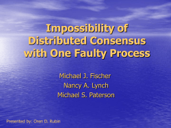 Impossibility of Distributed Consensus with One Faulty
