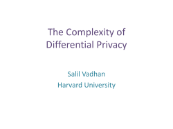 The Complexity of Differential Privacy