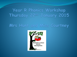 Teaching Phonics and Spellings Across the Federation of