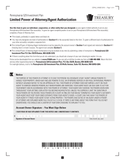 Limited Power of Attorney/Agent Authorization