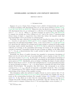 GENERALIZED JACOBIANS AND EXPLICIT DESCENTS 1