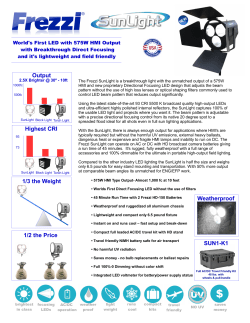 1/3 the Weight 1/2 the Price Highest CRI Output