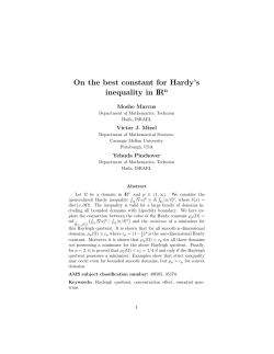On the best constant for Hardy`s inequality in IRn