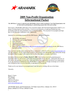 2009 Non-Profit Organization Informational Packet